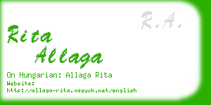 rita allaga business card